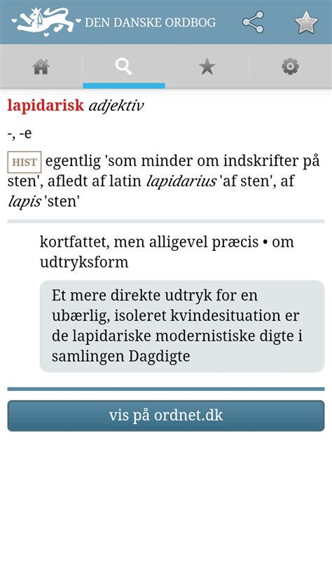 den danske ordbog download.